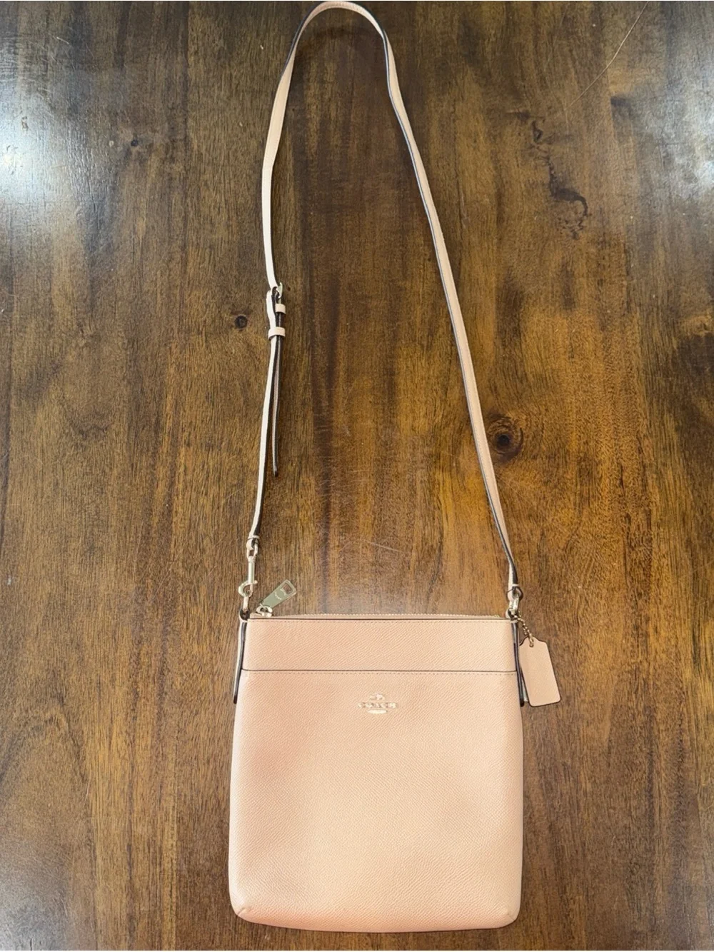 Coach Kitt Messenger Bag Tan Pebbled Leather Crossbody Purse Removable Strap
